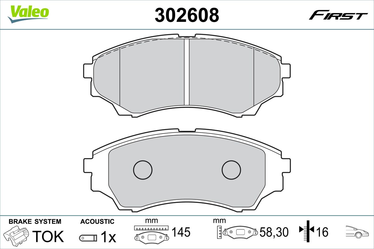 VALEO Fékbetét, mind 302608_VALEO